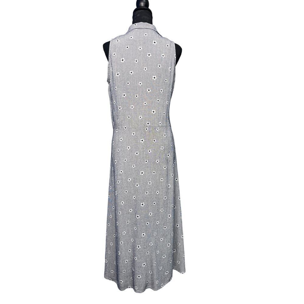 Impulsive Midi Dress Women M Button Front Polka Dot Sleeveless Minimal Sundres - Picture 2 of 7
